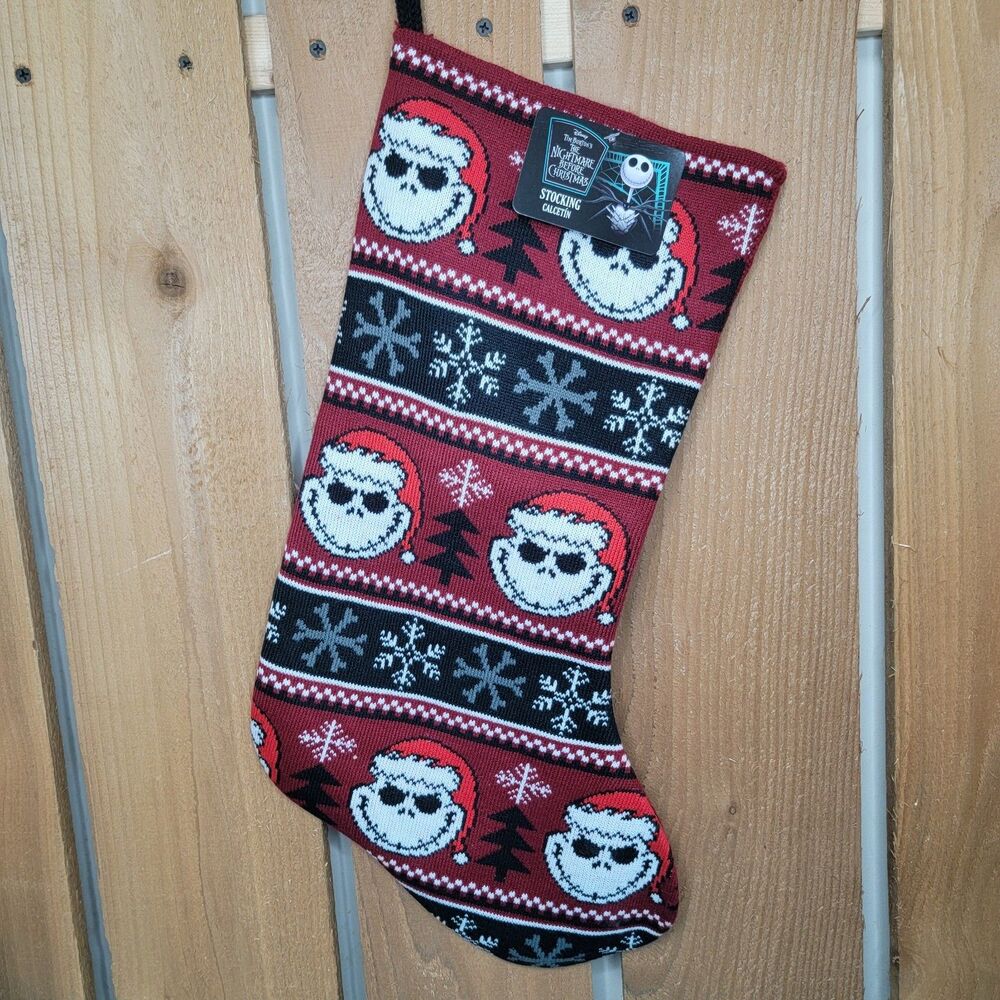 NEW The Nightmare Before Christmas 18in Fine Cable Knit Christmas Stocking